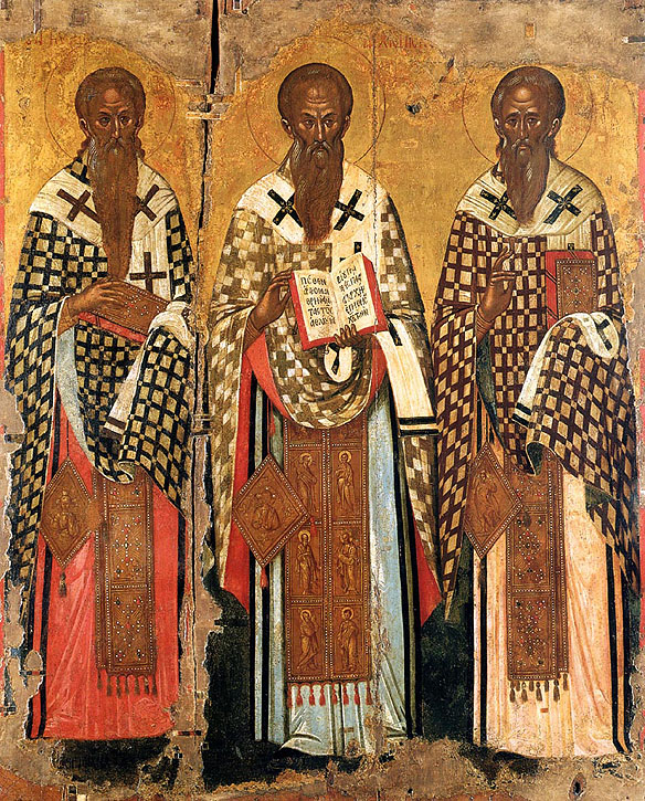 Sfinţii Ierarhi Chiril al Ierusalimului, Andrei Criteanul, Sofronie al Ierusalimului, sec XVI, Muzeul Bizantin din Atena