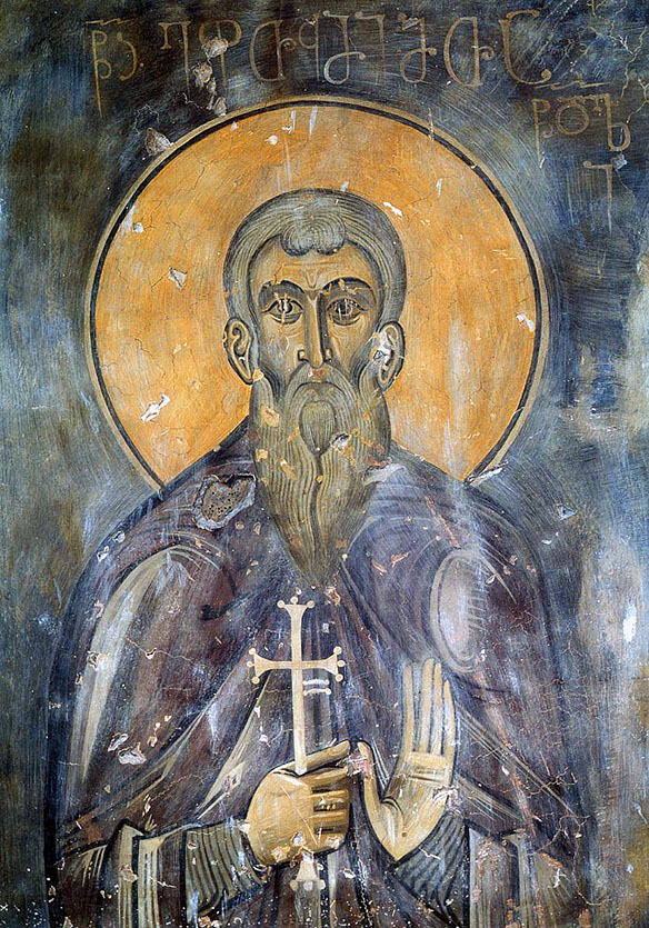 Cuviosul Efthimie cel Nou de la Iviron, frescă, secolul XIII, Georgia