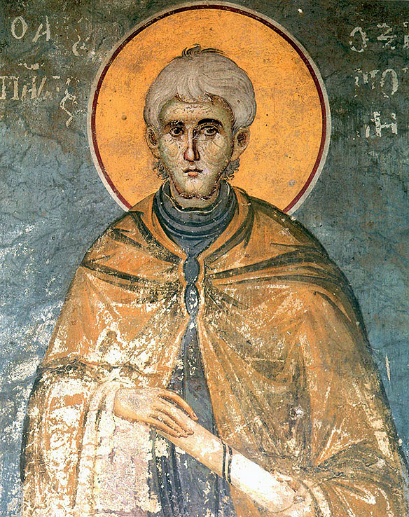Sfântul Pavel, frescă de Manuil Panselinos, Protaton, sec. XIV
