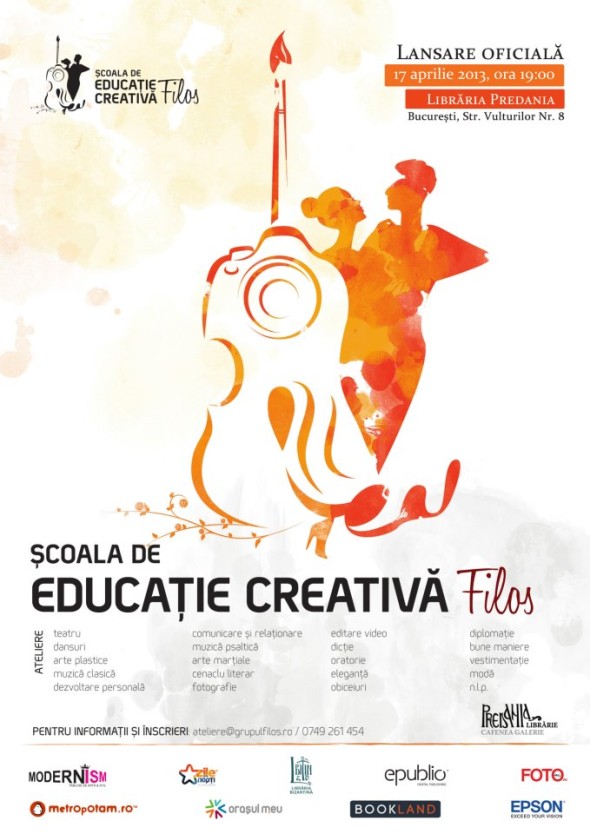afis lansare educatie creativa filos