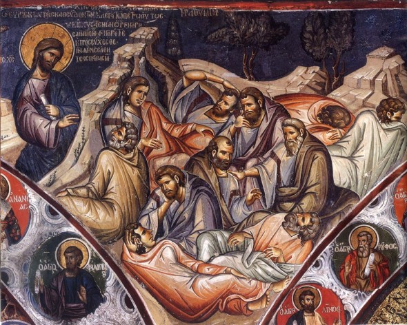 Rugăciunea de pe Muntele Măslinilor, frescă în exonarthex