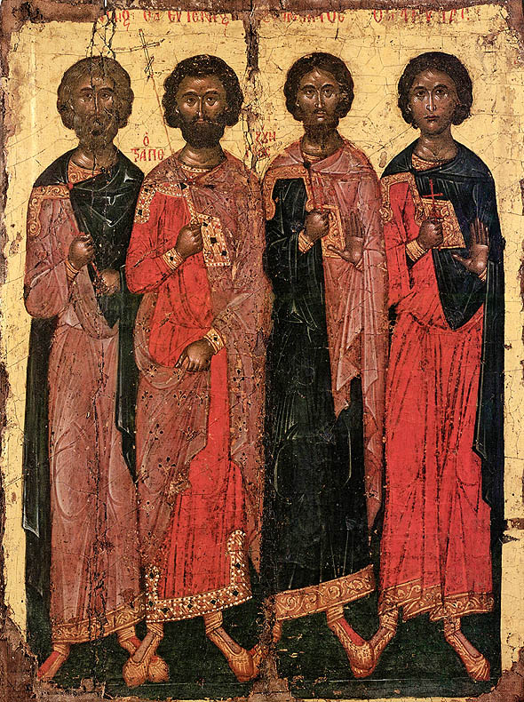 Sfinţii Candid, Eugen, Valerian şi Aquila, Mănăstirea Dionisiou, Athos, 1597