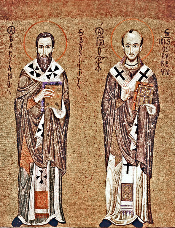 Sfântul Vasile cel Mare şi Sfântul Ioan Gurgă de Aur, Capela Palatină, Palermo, Italia, cca. 1140