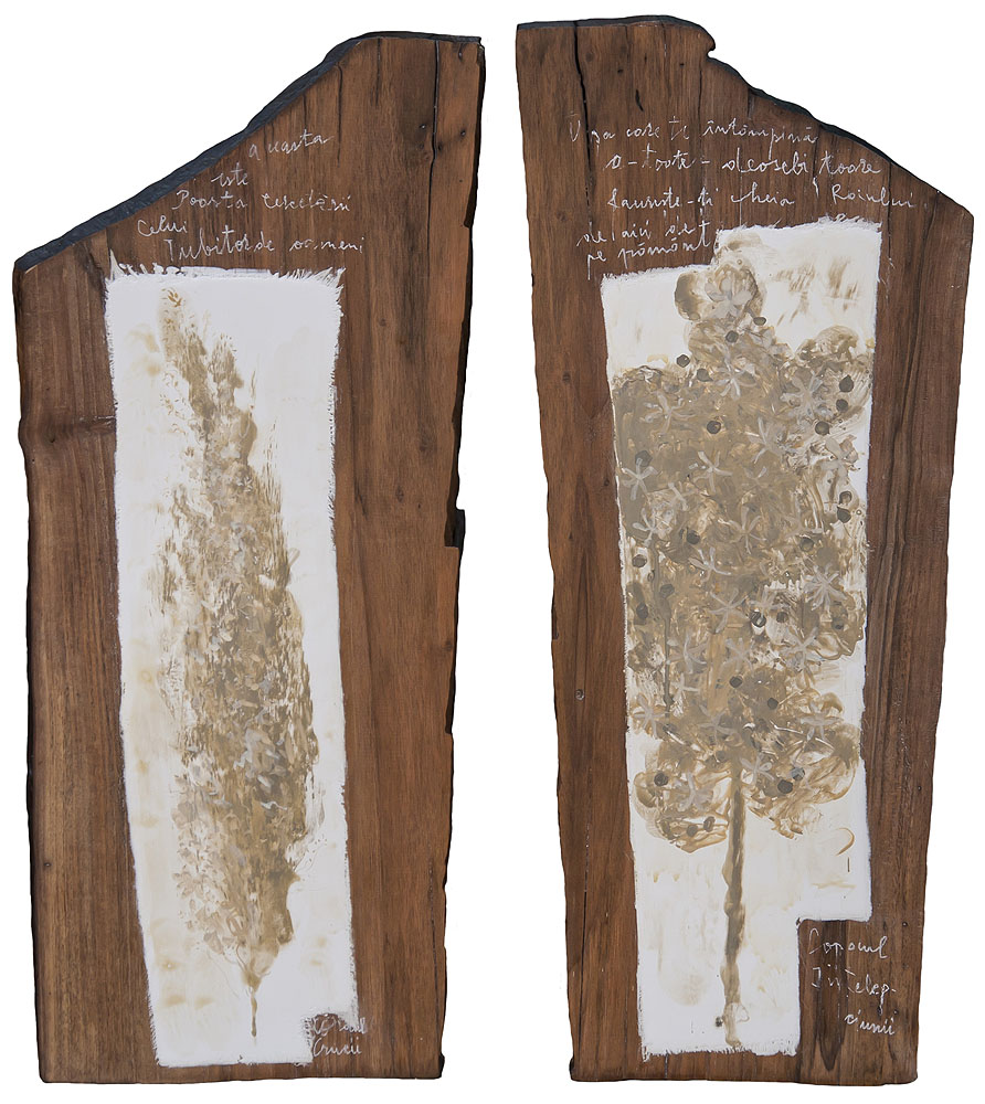 Ușile Raiului, pigmenți cu emulsie, lemn de nuc, 2x24x58cm © Angela Hanc, 2015